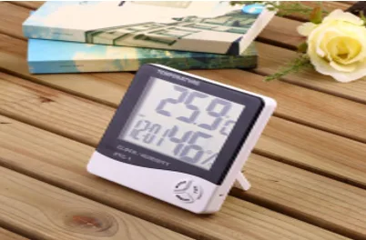 Indoor LCD Thermo-Hygrometer Clock model LW-HTC-1