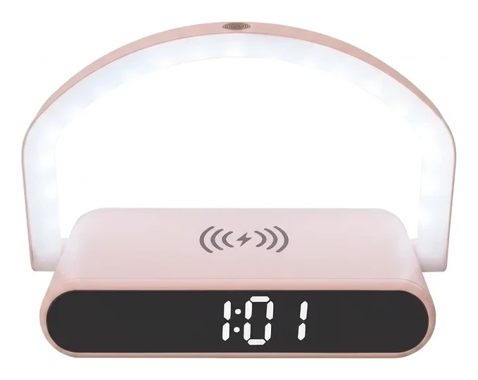 LED Mirror Alarm Clock with Wireless Charging LW2208