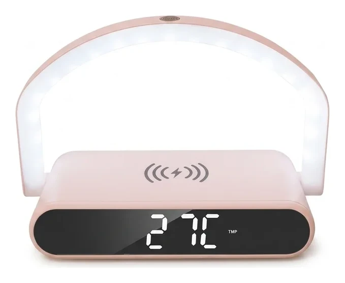LED Mirror Alarm Clock with Wireless Charging product view