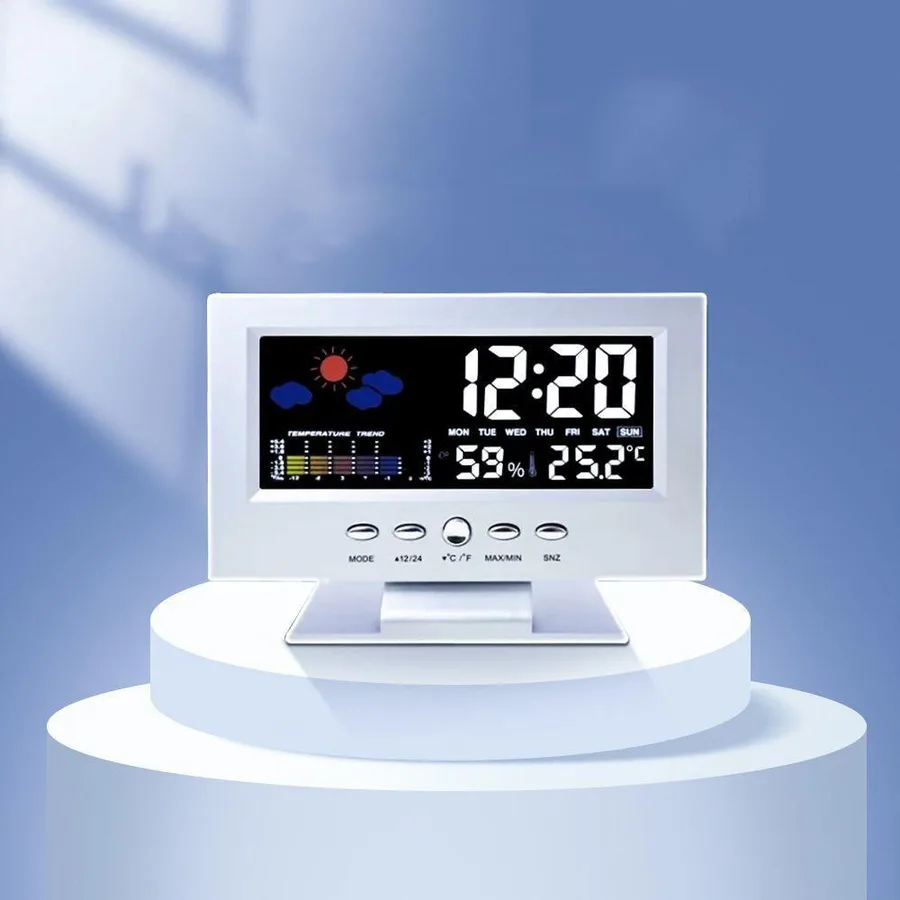LCD Weather Forecast Alarm Clock model LW8082